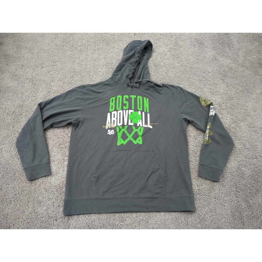 Boston Above All Hoodie‎ Mens XL 365 Basketball Shamrock Pullover Long Sleeve